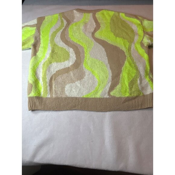 Bershka Neon Wave Pattern Sweater size M-L - Picture 10 of 13